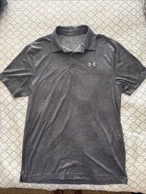 Under Armour Men's Gray Heat Gear Polo Shirt. Sz Small